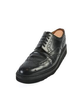 Grenson Black Wedge Sole Long Wing Shoes 10 37956